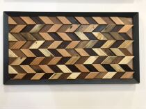 Old Boat Logs Environmentally friendly mosaic Hotel Bar Room Cash - Bar Solid Wood Mosaic Background Wall