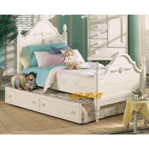 Beijing solid wood furniture custom Mediterranean style European pastoral factory direct multifunctional solid wood bed