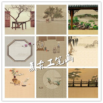 Photostudio photography Background State of the country Wind children Background cloth Retro Republic of China Stroke Background Ancient Wind Clothing Background