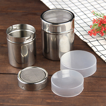 Powdered sugar sieve 304 stainless steel sprinkler can Coffee cocoa sprinkler Flour sieve Baking tool with lid