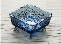  Retro engraved glass square European-style ashtray Ice cream bowl Candy box Fruit dish Fruit plate jewelry decoration