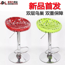 Modern minimalist bar chair Bar chair Lift chair High stool Front counter Mobile phone shop business hall Double-decker birds nest