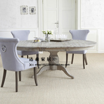 American country antique table French antique telescopic table European style weathered color telescopic pull table