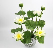 Simulation for Buddhist Lotus Hornflower Buddha Hall temples dedicated to flower small potted flowers with fake florists home decoration