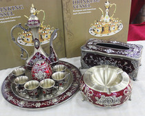 Russia imported European color tin drip oil wine set Toothpick pot smoking tray ashtray can be sold separately