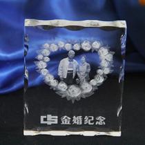 Hua Ze crystal carving photo custom wedding gifts Wedding birthday gifts Crystal ornaments color printing screen