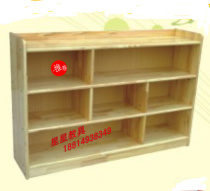 Kindergarten Pinus sylvestris toy cabinet log book rack storage toy cabinet solid wood fir bookcase wooden storage rack