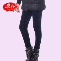 Langsha warm pants plus velvet padded ladies velvet press BAO WEN double leggings corduroy wear pants