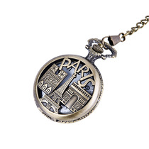 Retro Tower quartz Waimeter Large number coarse chain PARIS Paris Three-scape ancient bronze color Classical Waimeter 8055