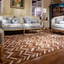 82 Cow Leather Splicing Pattern Bedroom Book Room Home Living Room Brown Large Video Hall Soundproof Carpet Custom Size Mi