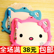 Hello Kitty Katie cat cartoon erasable whiteboard KT double-sided erasable whiteboard (fit with white board pen)