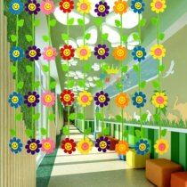  Shopping mall primary school kindergarten decoration charm Corridor classroom environment layout air pendant new smiley doll flower
