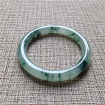 Natural old pit Myanmar A cargo jade bracelet ice seed floating black green jade bracelet women with certificate KQ036