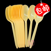 Thickened ds1 Disposable Plastic Spoon Ice Cream Spoon Sand Ice Spoon Big More Rice Spoon Soup Long Handle Spoon 700