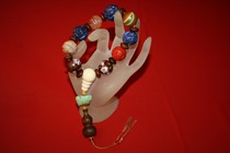 (Buddha Collection-integrated) Natural green gold turquoise carved lacquer multi-treasure hand beads boutique beads