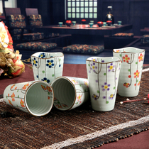 Cup ceramic relief office with hand cool water cup milk tea cup Japan-ROK version Milk Cup Lovers bring the cup