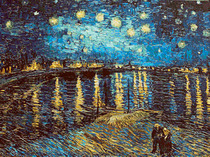 DMC self-supplied cross-stitch kit Starry Night Van Gogh world famous painting oil painting decorative painting full of embroidery on the Rhone River