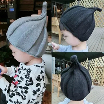 South Korea autumn parent-child childrens wool hat boys and girls fashion cute knitted hat pointed hat nipple hat winter