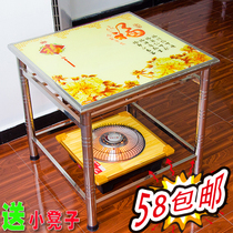 Baked fire rack folding table double baked fire frame stainless steel fire table shelf home heating table rice table