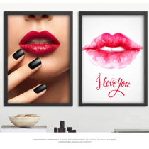 Semi Permanent Brow Eyelip Sketch Hand-painted Combination Decoration Painting Embroidery Studio Beauty Yard Eyeline Photo Wall Photo Frame