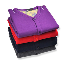 Middle-aged men's and women's cotton warm cardigan top plus velvet padded plus fat open autumn clothing plus size cardigan underwear