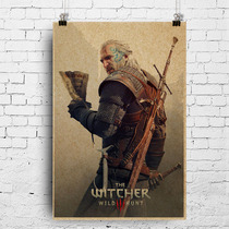 Shaman Games Posters Internet Café Dorm Decoration Painting Stickers Hang Paintings The Witcher Dimensions Retro Custom