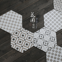 Nordic hipster pattern hexagonal brick Bathroom Kitchen hexagonal floor tiles kitchen tile Joker antique wall tiles