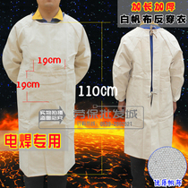 Thickened white canvas Anti-wearing down-to-wear electric welding work Wear Protection Durable Thermal Insulation Anti-Spark Apron Converse