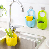 Kitchen sink basin convenient soft glue hanging bag leak bag faucet wash convenient storage basket soft glue drain rack
