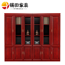 Office filing cabinet wooden office bookcase solid wood pasted paint data Cabinet locker filing cabinet with glass
