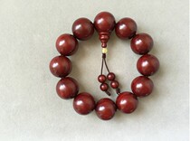 Authentic Indian small leaf red sandalwood chicken red 20mm beads handstring without brown eyes oily high density good glass bottom