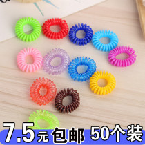 Zhead Leather Fascia Telephone Line Plastic Hair Ring Head Rope Black Phone Ring Small adult fine female rubber band Rope Big