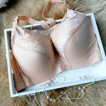 Five-button F cup G cup Anti-light bandeau big chest full cup gathering mold cup Adjustable inner red detachable belt can be set