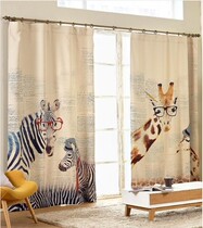 Brief Modern Korea Import Cartoon Children Curtains Finished Products High Shading Art Partition Door Curtain Personality Window Curtain