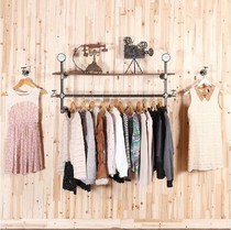 Retro water pipe iron clothing display stand hanging clothing store shelf wall side hanging faucet hanging hanger