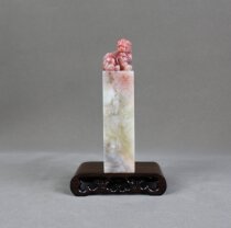 Ancient beast Newseal Lao Tlength High freezing original fine full natural gold stone seal engraving pure handmade art treasured