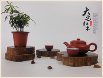 Ebony log small material solid wood flower pot decoration base Purple sandalwood natural jade head Purple sand teapot bottom pad
