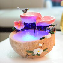 Office desktop small fountain water scenery decoration fish raising humidifier lucky wind water wheel ornaments wedding gift