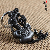 Taishan Cihang Pavilion Ebony wishful key chain gourd money string wishful pendant