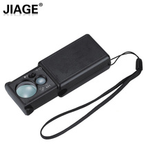 Pull portable magnifying glass high-definition with LED light jewelry diamond tobacco and alcohol identification handheld 30 times 60
