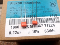 Philips PILKOR CBB Capacitor 63V 100V 224K J ( 63V 0 22UF ) 5mm