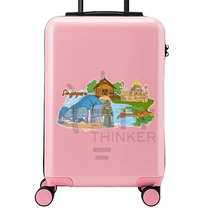 Singapore National illustration luggage sticker painting creative graffiti suitcase trolley case stickers waterproof customization