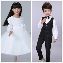 Childrens performance clothing Chorus clothing Primary school students Middle school students recitation clothing Autumn and winter long-sleeved British school uniforms for men and women