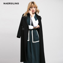 NAERSILING autumn and winter New long woolen coat solid color simple solid color coat womens clothing