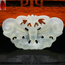 Natural Jade double-sided hollow butterfly jade pendant jade pendant men and women jade necklace jade jewelry sweater chain