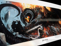 Middle-earth Original Painting Setting Illustration Around the Lord of the Rings (Gandalf vs. Balrog) Decorative Painting