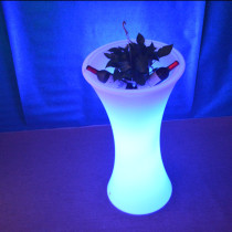 Promotional LED luminous large flower pot wine table High foot night market bar bar round coffee table table Coffee table Floor lamp