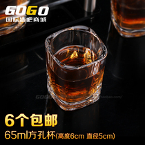Thickened glass four square Cup one cup glass glass glass glass glass glass transparent water Cup bullet Cup
