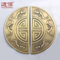 Yuanru copper sculpture Antique copper accessories Brass cabinet door handle Shoe cabinet handle Classical back pattern bat handle YRB898