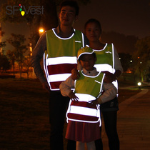 SFVest foreign trade original single bright children adult reflective vest Parent-child outdoor size full single price